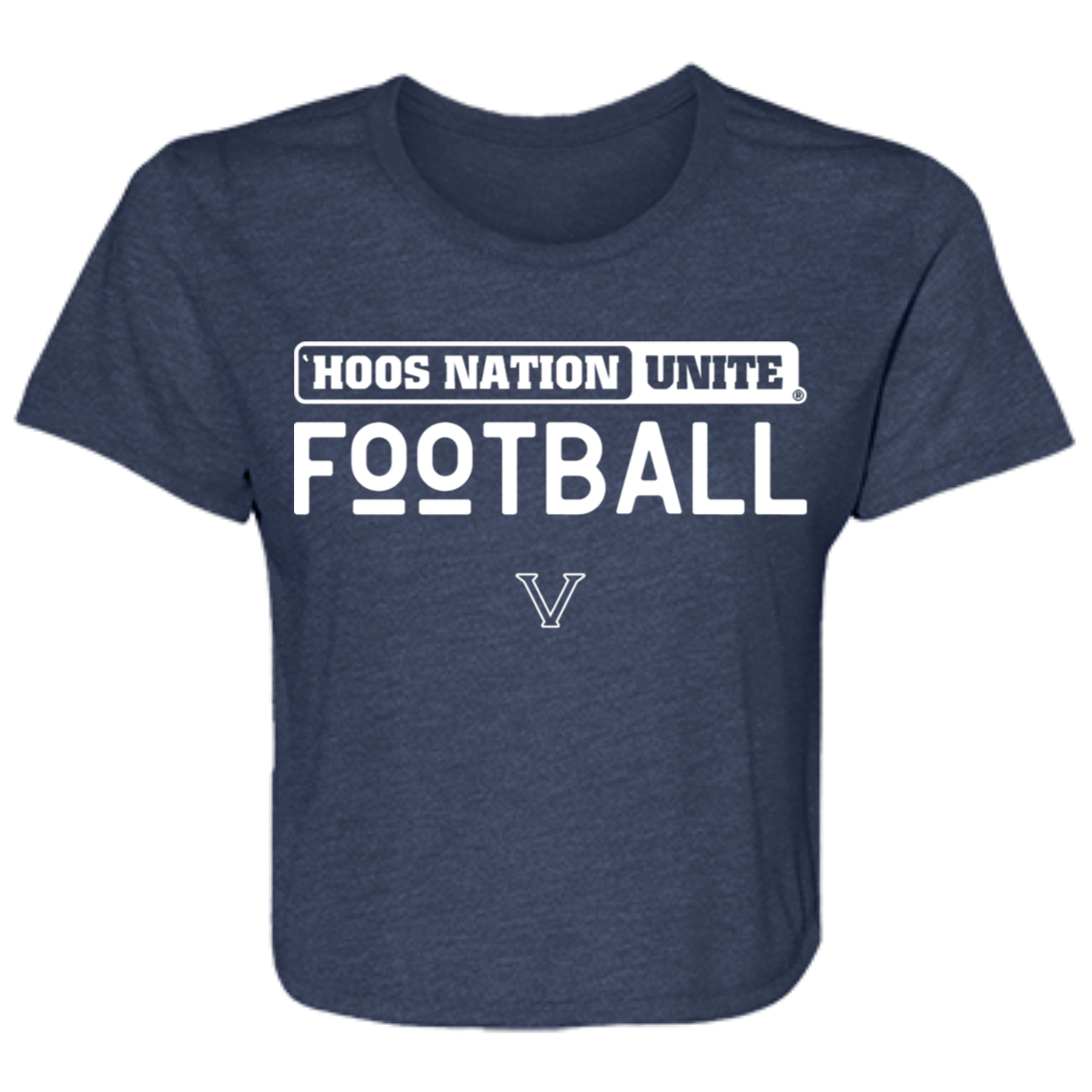 Hoos Nation Unite Football Ladies Flowy Cropped Tee