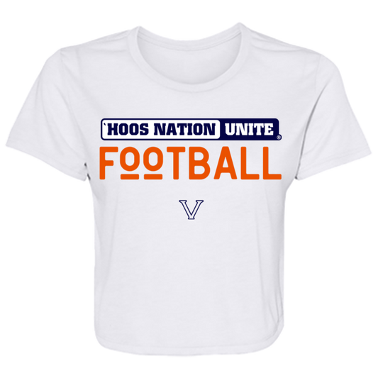 Hoos Nation Unite Football Ladies Flowy Cropped Tee